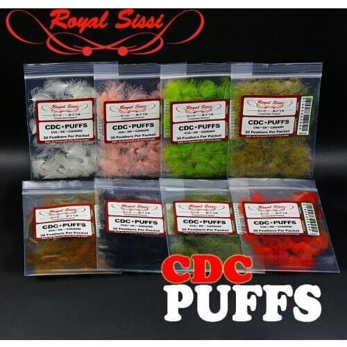 Royal Sissi brand 8packs/set CDC Puffs feather fluffy duck butt oiler feathers preen glands dry fly tying material for wing post