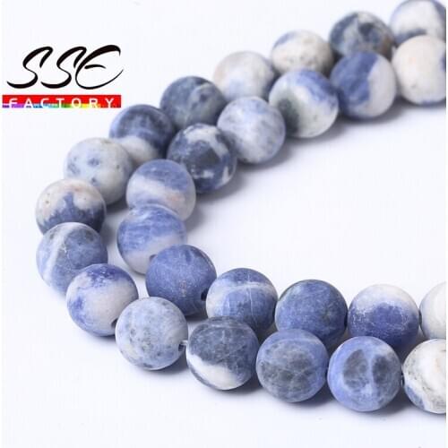 Natural Dull Polish Matte New Blue Sodalite Stone Round Beads For Jewelry Making DIY Bracelet Accessories 15inches 4/6/8/10/12mm