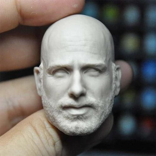 Unpainted 1/6 Scale Rick Head Sculpt Model For 12'' Action Figure Dolls Painting Exercise No.375