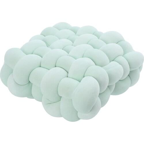 Summer Soft Plush Knot Cushion Pillow Solid Color Square Hand Woven Sitting Chaise Lounge Swing Pad