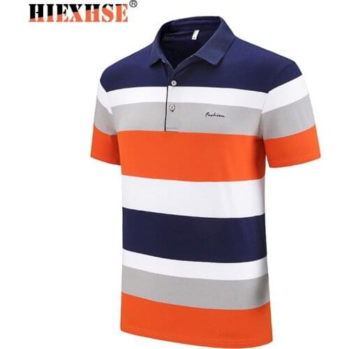 Polo Shirts Men Casual Brand Striped Casual High Quantity Cotton Polo Men Slim Fit Summer Streetwear Short Sleeve Mens Polo Tee