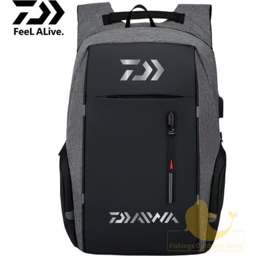Daiwa Men/Female Backpack Outdoor Sport Fishing Backpack Multi-function Breathable Waterproof USB Charging Backpack Shoulders