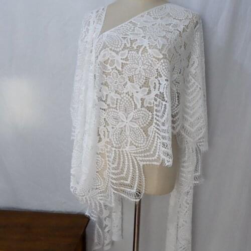 Wide 47CM Unilateral eyelash lace fabric DIY clothing skirt decoration accessories fabric