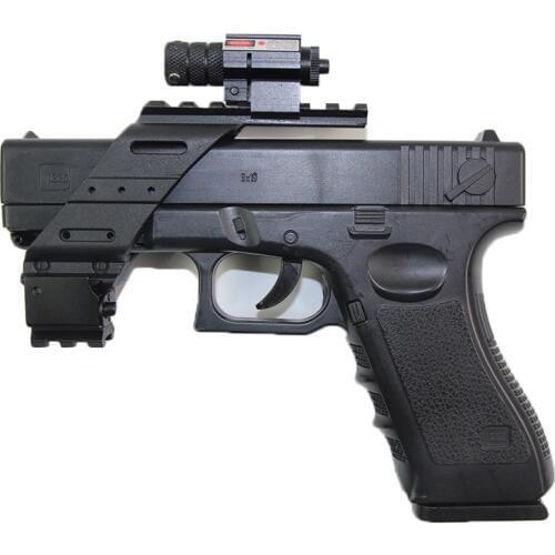 Tactical Pistol Airsoft Sight track Rail Picatinny For Glock 17 19 Beretta M92 Universal Base Quad Red Laser Light Scope Mount