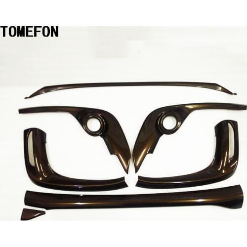 TOMEFON For Toyota Sienta 2016 2017 Second Generation XP170 ABS Brown Paint Front Rear Bumper Foglight Cover Exterior Styling