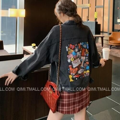 WomenS Spring Jackets 2020 Bf Harajuk Loose Jeans Coat Single Breasted Jeans Jacket Casual Denim Jacket Oversize Women AA5345