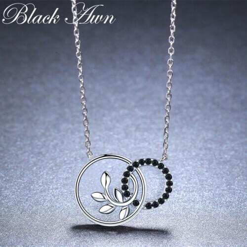 Round Plant Romantic New Arrive 925 Sterling Silver Fine Jewelry Flower Engagement necklaces & pendants for Women K005