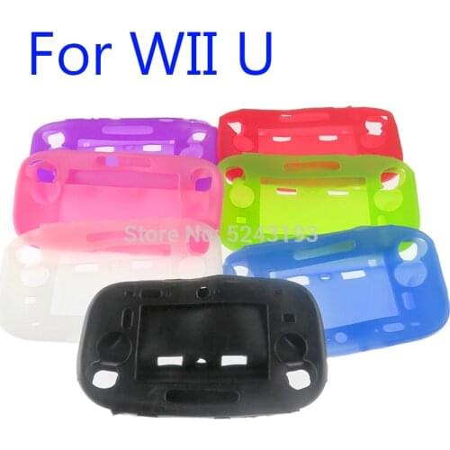 1pc Soft Silicone Rubber Full Body Protector For Wii U Gel Case Cover Skin Shell for Nintend WiiU Gamepad Controller 7 Colors