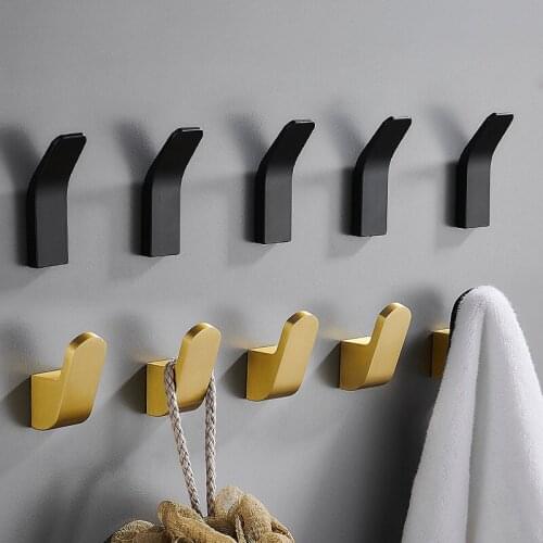 1Pc Fashion Home Aluminum Robe Hook Wall-mounted Coat Hanger Bathroom Accessories Set