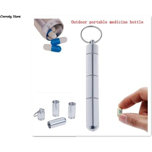 1Pcs 4 layer Pill Cases For Outdoor Travel Delicate Aluminum Waterproof Medicine Box Drug Capsule Cartridge Pillcase Keychain