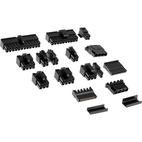 2pcs Computer module power supply 24pin plug cpu 8p 4p graphics card 8pin 6p sata male plastic case connector