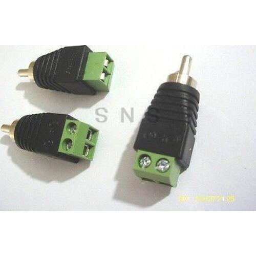 4pcs terminal block to RCA male for TV Video adapter Cinch connector