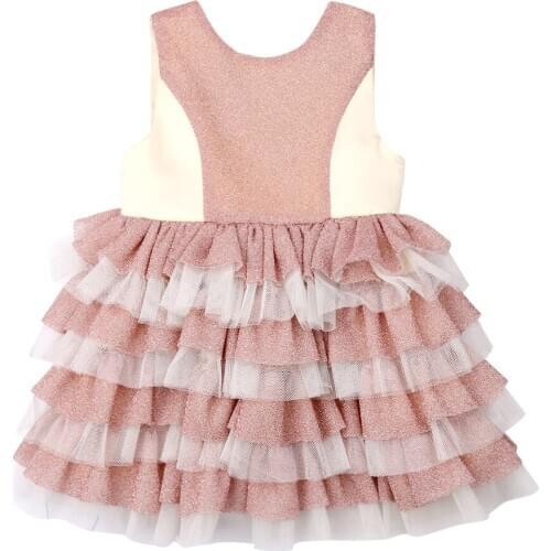 Baby Girl Toddler Party Tutu Shining Party Dress Pageant Wedding Birthday Princess Christening