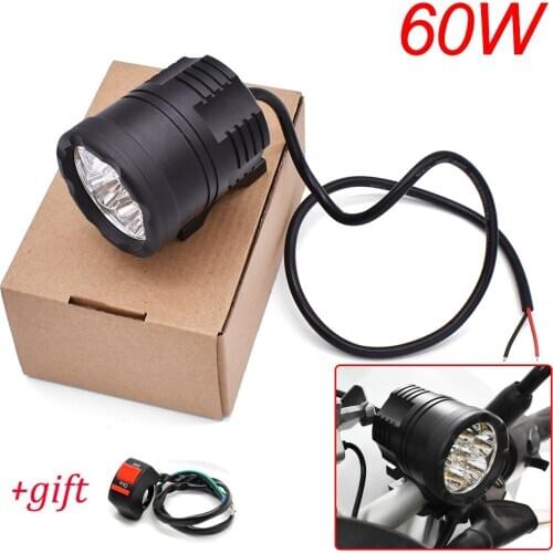 For Honda Grom Cb190r Cbr250r Yamaha Fz1 Fz6 Ybr 125 Bmw F800r Motorcycle LED Light Auxiliary Headlight Driving DRL Fog Lamp 60W