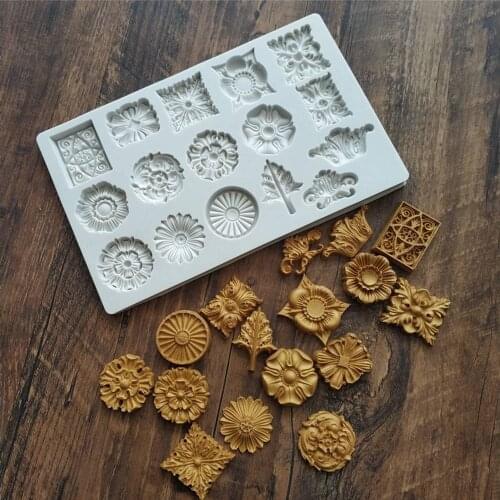 European Retro Embossed Silicone Fondant Mold Jewels Jewelry Chocolate Sugarcraft Mould Cake Decorating Tool