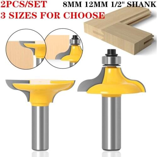 2pcs/set 1/2" Shank Entry Door Wood Router Bit 12.7mm Shank Woodworking Milling Cutter Tools Wholesale Price