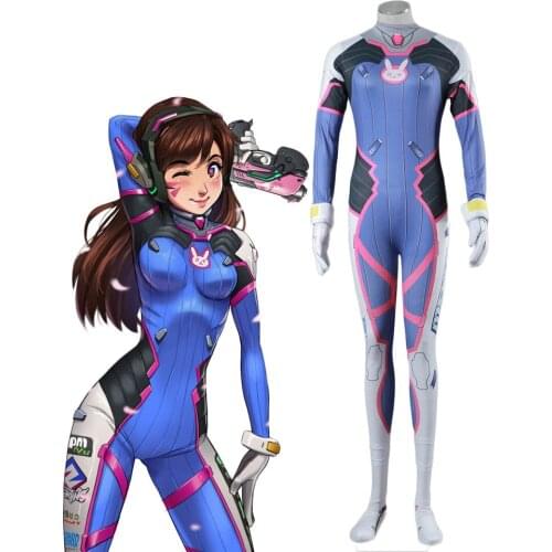 Hot Game OW Hana Song D.Va Jumpsuits Cosplay Costume