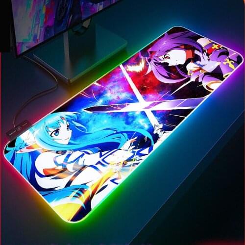 Anime Sword Art Online Carpet Gaming Mouse Xxl RGB Pad Gamer Decoration LED Keyboard Gamer Mousepad Gaming Accessories Desk Mat