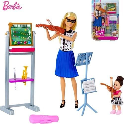 Original Brand Barbie Joints Move Doll Music Teacher Playset Toys for Girls Baby Birthdays Gifts Bonecas Toys musical Children