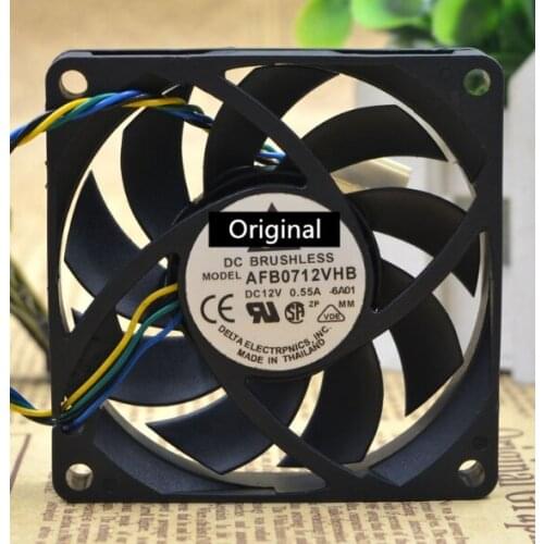 Original 100% working forDelta AFB0712VHB 7015 70mm x 70mm x 15mm DC Brushless PWM Cooler Cooling Fan 12V 0.55A 4Wire 4Pin