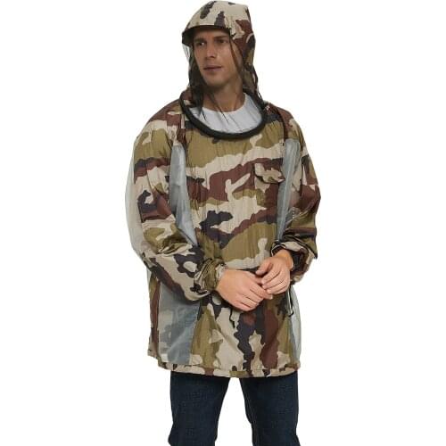 Outdoor Adventure Mosquito Breathable Hooded Jacket Plus Size Unisex Anti-mosquito Bite Hooded Jacket Outdoor Fishing Suit