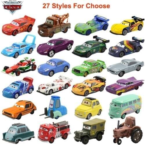 Disney Pixar Cars 2 3 Lightning McQueen Jackson Storm Mater 1:55 Diecast Metal Alloy Model Car Toy Birthday Gift Children Boys