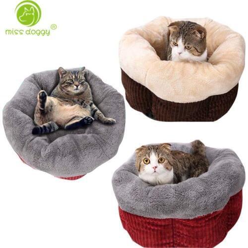 Fashion Cat Beds Sleeping Bag Corduroy Puppy Dog House with Removable Mat Soft Warm Fleece Cushion Anti-slip Bottom Cat Nest 10A