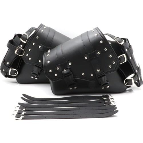 Motorcycle Punk Saddlebags Side Bag Waterproof PU Leather Saddle Bag Knight Luggage Tool Bags For Harley Sportster 883 1200