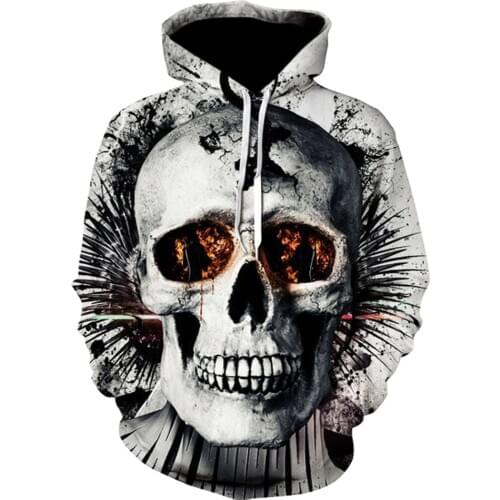 Skull headr Men Hoodies Sweatshirts 3D Printed Funny Hip HOP Hoodies Novelty Streetwear Hooded Autumn Jackets Mlae Tracksuits