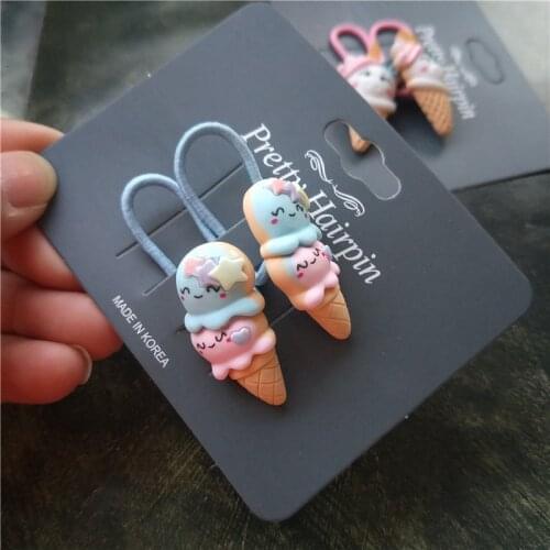 2PCS New Cute Cartoon Sweet Tube Princess Headwear Kids Elastic Hair Bands Children Ropes Girls Accessories Baby Headdress