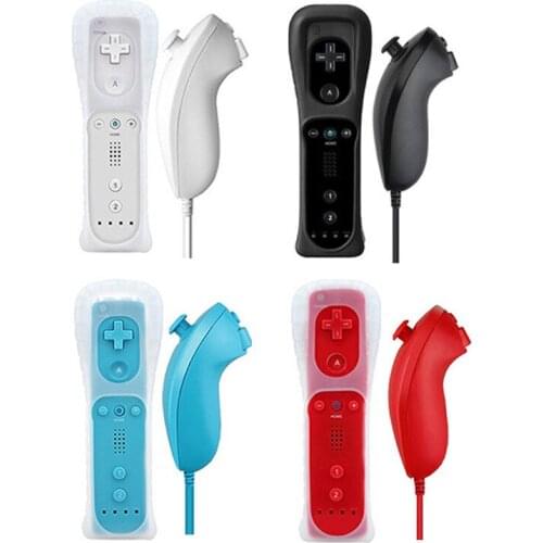 One Set Wireless Remote Controller For Wii Built in Motion Plus Remote Nunchuck Optional Motion Plus