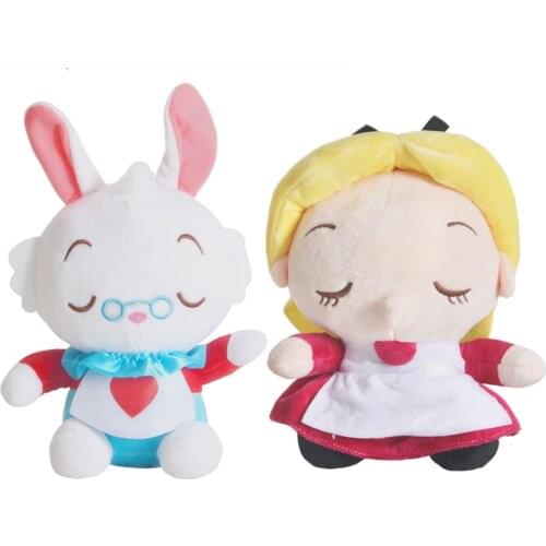 20cm Alice in Wonderland Anime Cute Cartoon Animal White Rabbit Little Girl Plush Peluche Soft Stuffed Toys Dolls Kids Gift