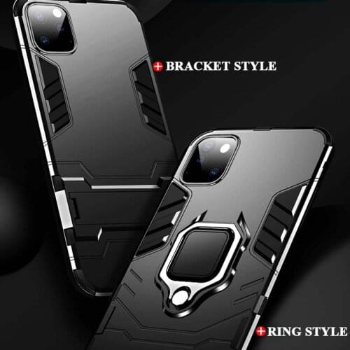 Shockproof Stand Holder Case For iPhone 12 11 Pro Max XS X XR 8 7 6s Plus SE 2020 Cover Case Ring Armor Holder Phone Back Coque