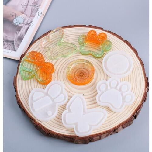 Transparent Silicone Mold Resin Decoration Craft DIY Quicksand Butterfly Bee Dog Paw Mold Epoxy Resin Mold For Jewelry