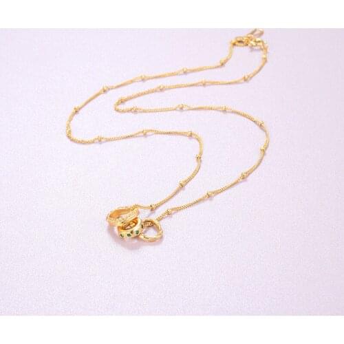 Luxury brand design ring necklace retro simple wild s925 silver irregular ring necklace for women