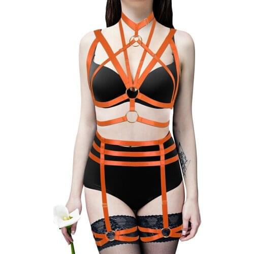 Sexy Lingerie Set Exotic Costumes Harness Fashion Goth Clothes Women Suspender Punk Accessories Garters Adjust Waist Size