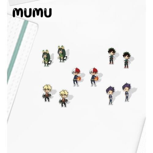 2020 New Anime My Hero Academia Acrylic Stud Earring Resin Epoxy Jewelry Gifts Fans