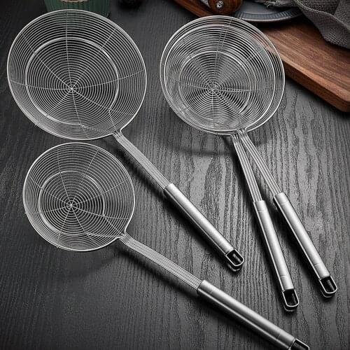 Skimmers Strainer Spider Skimmer Stainless Steel Wire Skimmer Spoon Long Handle Work Strainer Ladle For Kitchen Cooking