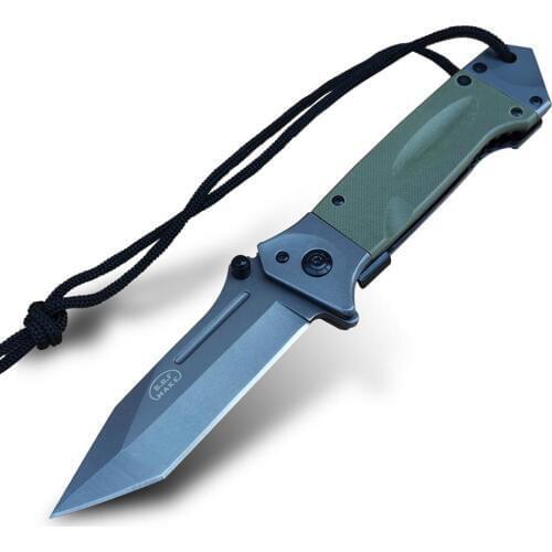Folding Knife Tactical Pocket knife Survival Military Fast Opening G10 Handle for Work Hiking Defensive Outdoor Camping Fishing