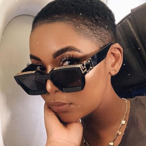 Ins Popular Brand Metal Rectangle Sunglasses Women Retro Square Steampunk Shades Men Fashion Sun Glasses Female Travel Sunglass