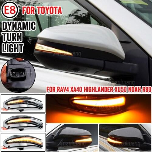 LED Dynamic Turn Signal Side Mirror Indicator Light Lamp For Toyota RAV4 XA40 13-18 Highlander 4Runner 14-19 XU50 Noah R80 Voxy