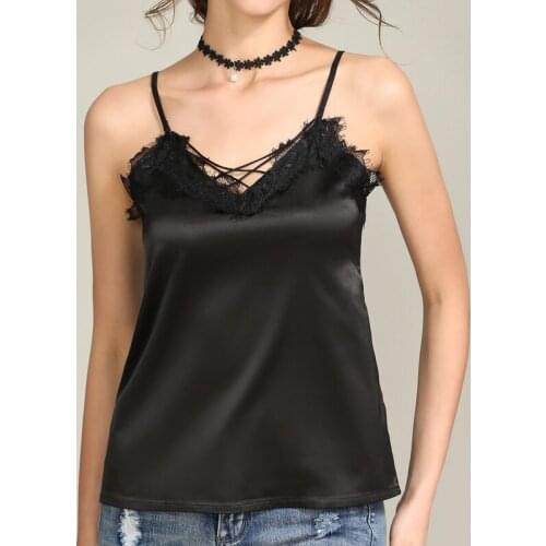 Summer Top Tank Women 2018 New Fashion Women Sexy V Neck Sleeveless Basic Crop Top For Ladies Black White Lace Crop Tops