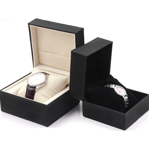 High Quality Fashion Black Caja Relojes Men Women Luxury Brand Watch Gift Flip Grade 1 Grid Display Box Jewelry Display Stand
