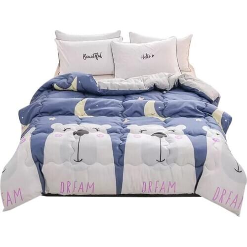 Hot sale quilt spring autumn quilting winter thick warm quilt cute cartoon duvet bedding comforter feather soft velvet duvet