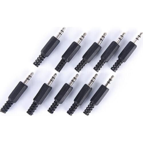 10Pcs 3.5 stereo plug 3.5mm Audio Jack Plug Headphone male Connector Home use