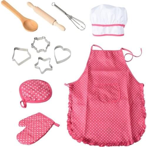 11 Pieces Childrens Baking Clothes Cake Baking Clothes Apron Mold Tool Set Kitchenware Set