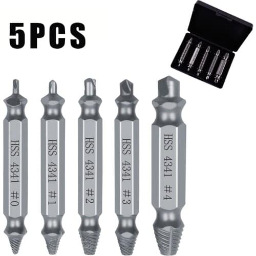 4pcs 5pcs Damaged Screw Extractor Drill Bit HSS Extractor Drill Set Broken Speed Out Bolt Extractor Bolt Stud Remover Tool