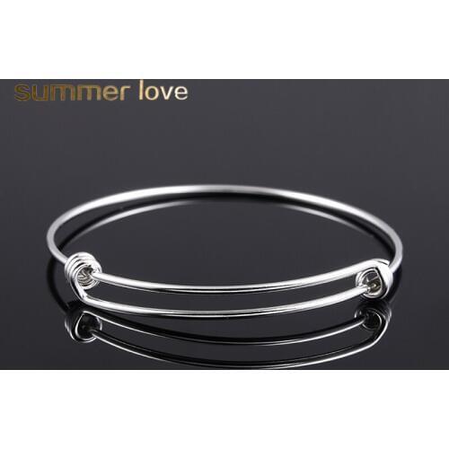 5 Pcs/lot Expandable Wire 100% Stainless steel Bracelet & Bangle Accessory Diameter 65mm for Women Diy Jewelry free shipping