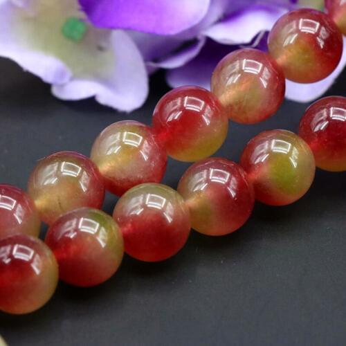 Watermelon crystal chalcedony 12mm round loose beads DIY stone women jewelry making design wholesale retail 15"