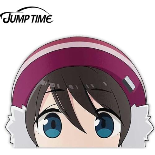 JumpTime 13 x 11cm For Ena Saitou Yuru Camp Peeker Personality Car Stickers Fashion Laptop Decal DIY Waterproof Decoration